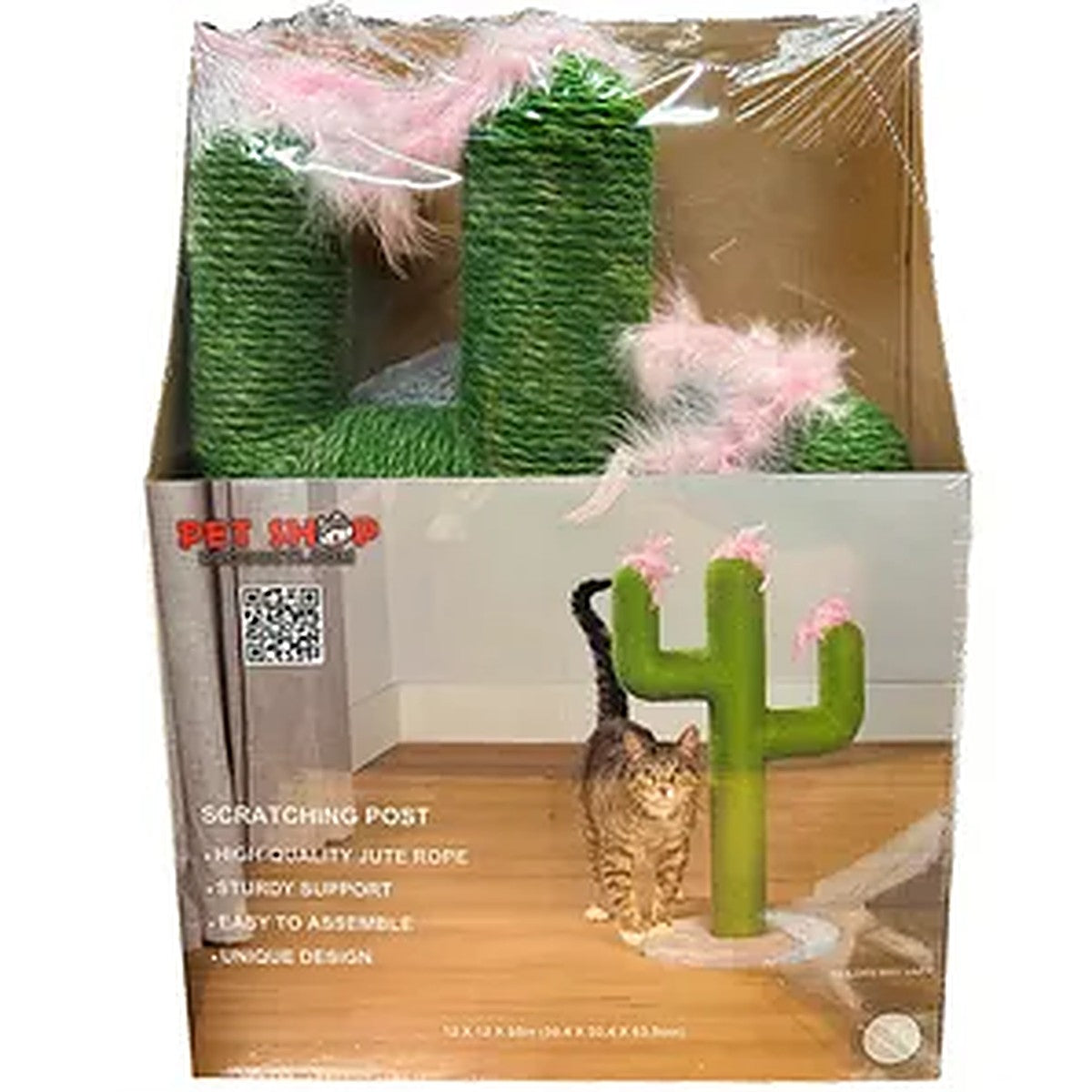 Green Cactus Cat Scratching Post with Jute Rope – Cat Scratcher