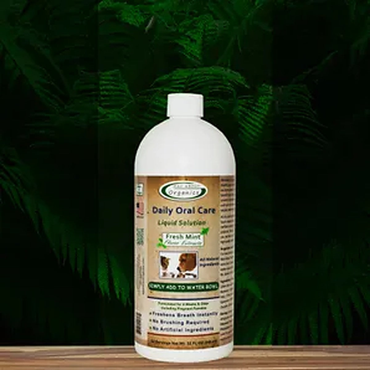 Dental Water Additive for Dogs & Cats – Fresh Mint Plaque & Tartar Support for Pet Water Bowls