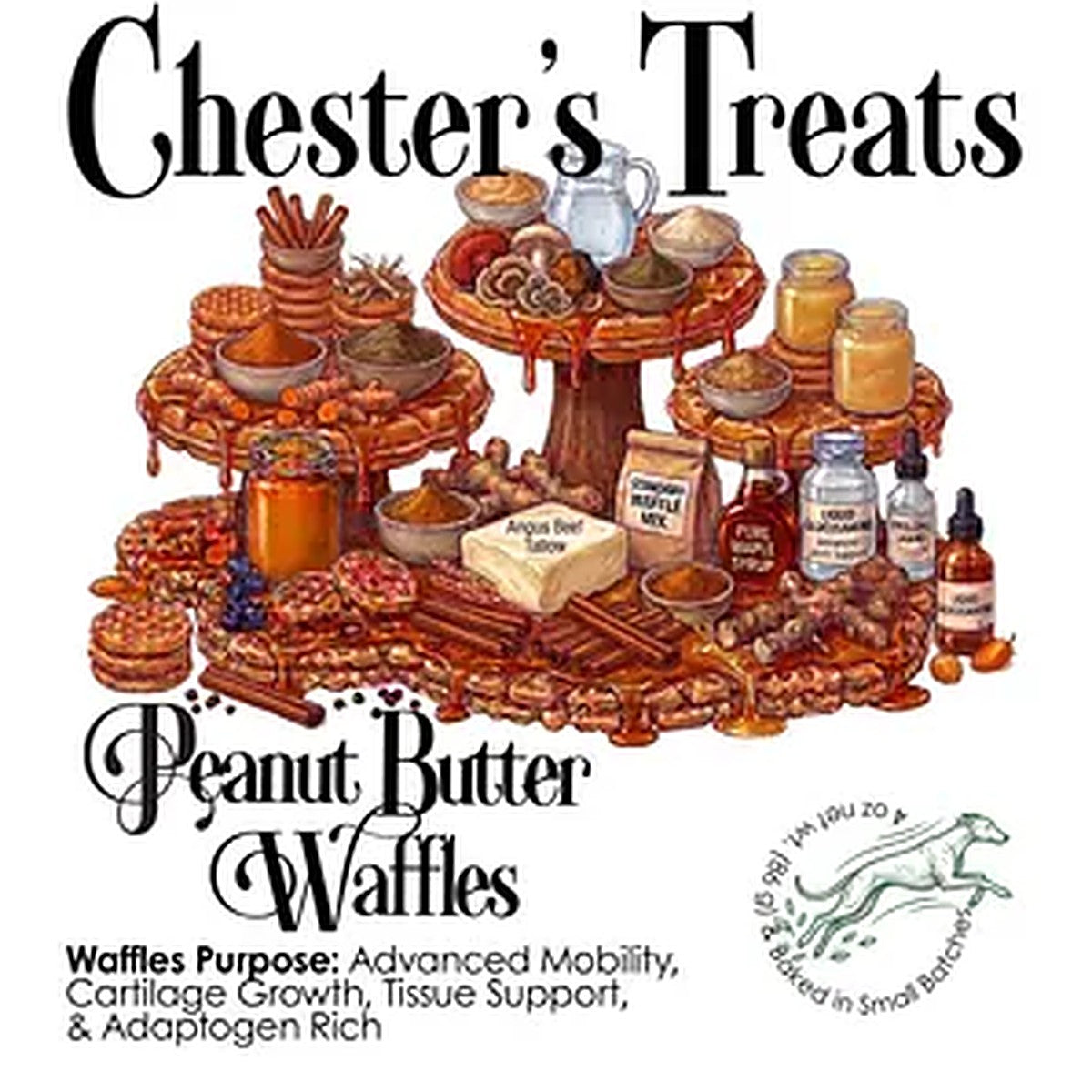 Peanut Butter Waffle Dog Treats with Glucosamine – Tasty Training Treats for Dogs